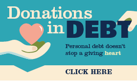 Donations in Debt infographic banner