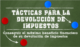 Tácticas para la devolución de impuestos banner de infografía