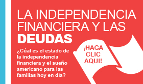 La independencia financiera las deudas banner de infografía