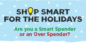 Shop Smart for the Holidays infographic baner