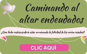 Caminando al altar endeudados banner de infografía