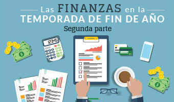 Las finanzas en la temporada de fin de año 2 banner de infografía